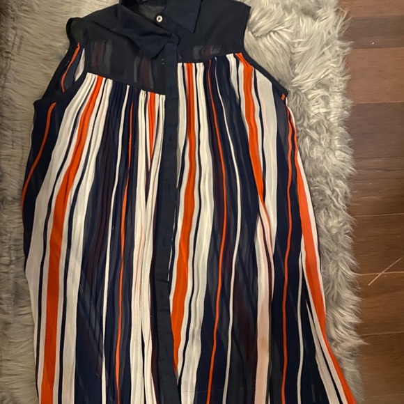 Multicoloured sleeveless chiffon dress - Picture 2 of 3